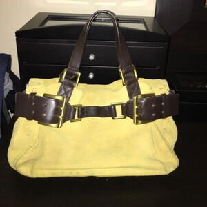 LAST CHANCE DKNY vintage yellow suede purse